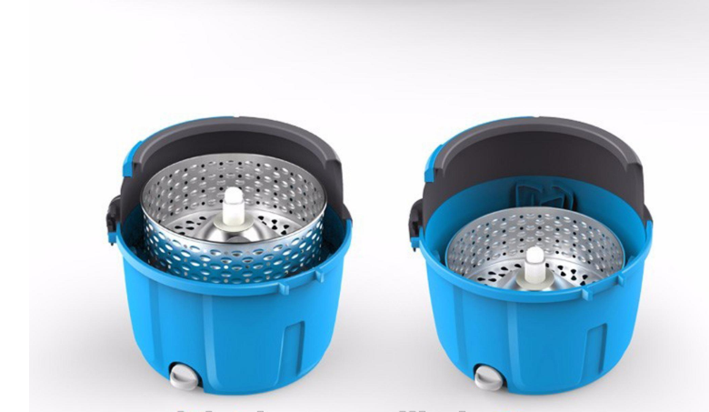 Fregona de lavado a mano, fregona giratoria de 360 ​​grados con cabezal reemplazable y cubeta, fregona de microfibra para suelo