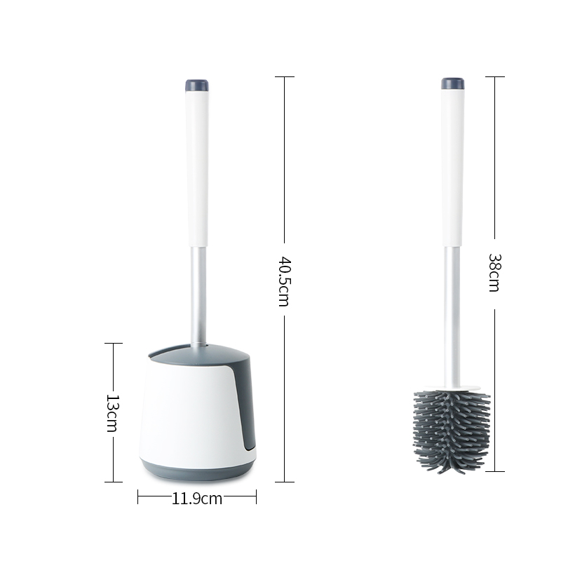 Escobilla y soporte para inodoro, juego de limpiador de escobillas para baño, herramientas de limpieza del hogar, cepillo de cerdas de silicona para inodoro, cepillo de pie