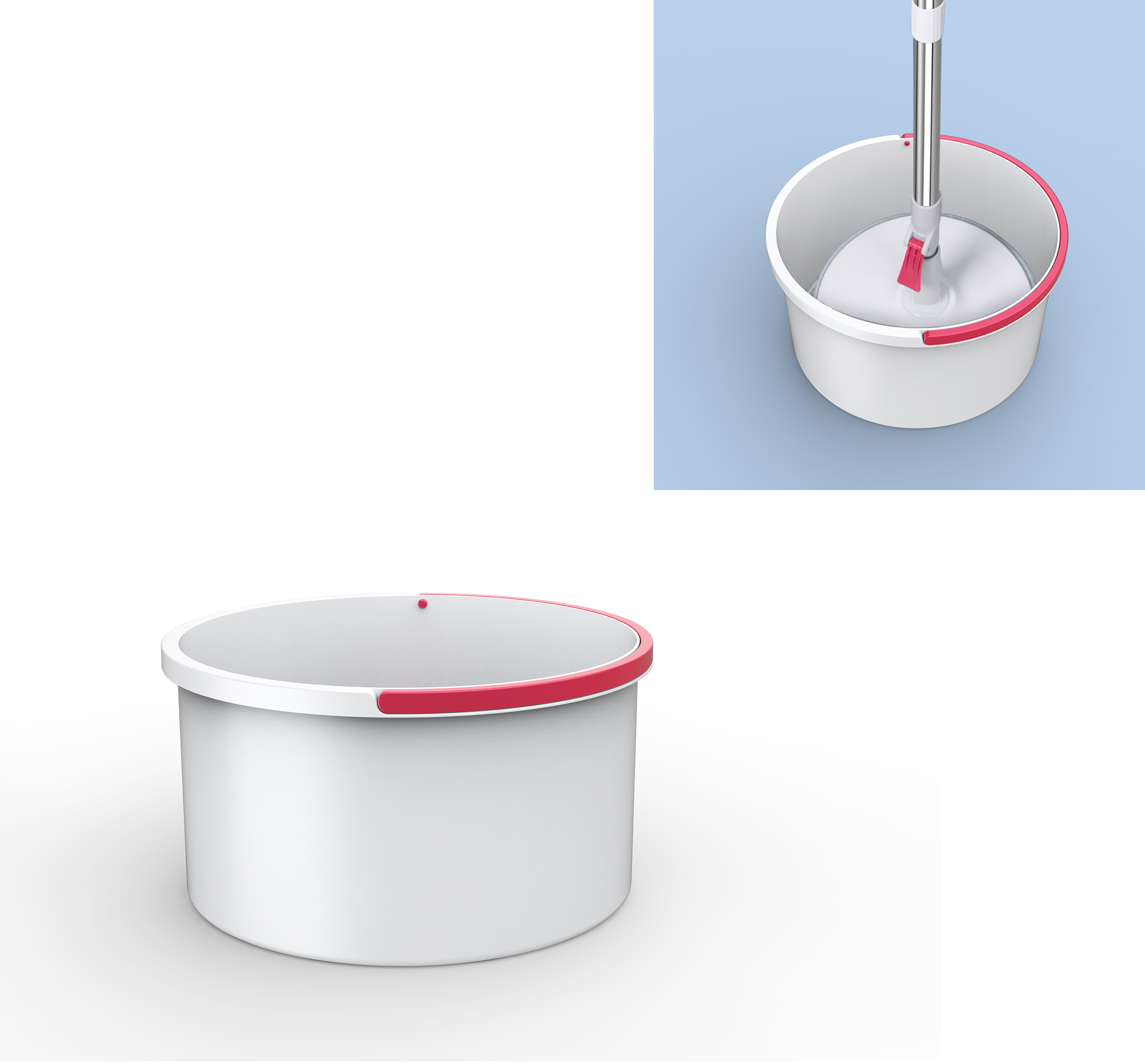 Venta al por mayor, fregona giratoria perezosa para lavado de manos libres saludable, fregona plana mágica redonda giratoria 360 con cubo para la mejor limpieza de suelos, fregona de microfibra